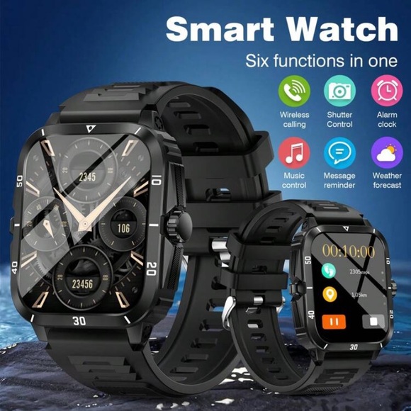 Black Smart Watch with Multiple Functions